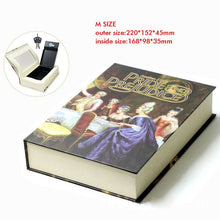Załaduj obraz do przeglądarki galerii, Book Safes Key Lock Type High Quality Secret Book Hidden Security Safe Box Metal Steel Simulation Classic Book Style Size M
