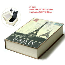Załaduj obraz do przeglądarki galerii, Book Safes Key Lock Type High Quality Secret Book Hidden Security Safe Box Metal Steel Simulation Classic Book Style Size M
