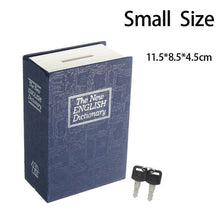 Załaduj obraz do przeglądarki galerii, Book Safes Key Lock Type High Quality Secret Book Hidden Security Safe Box Metal Steel Simulation Classic Book Style Size M

